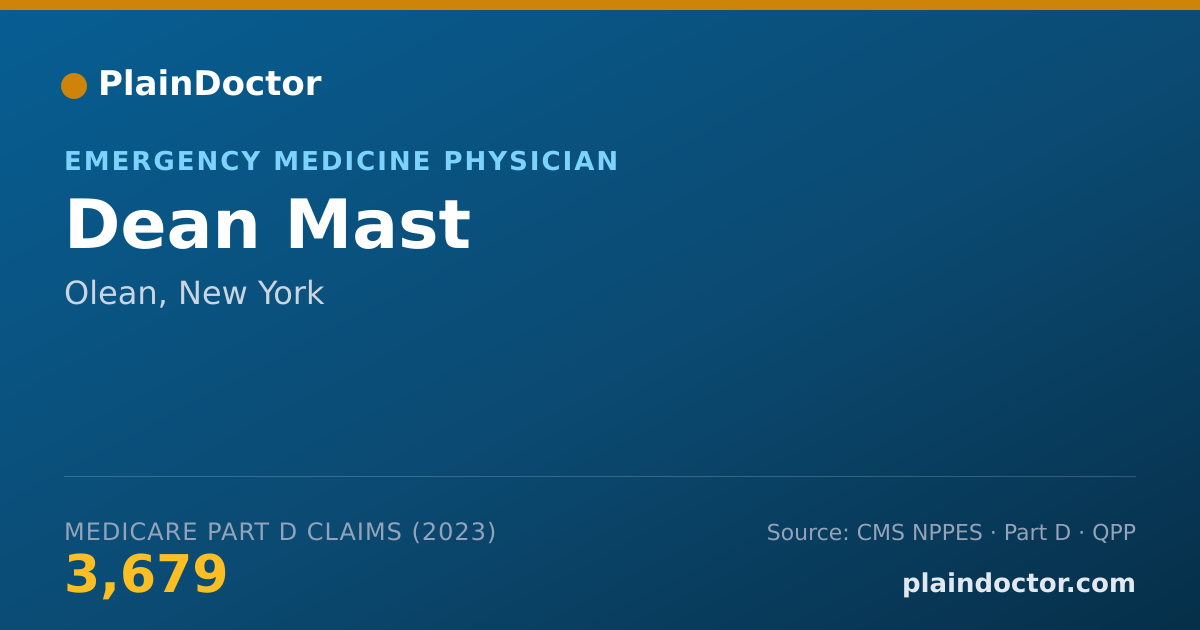 Shareable card for Dean Mast - Emergency Medicine Physician, Olean, NY