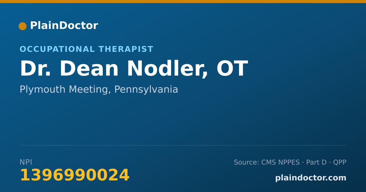 Shareable card for Dean Nodler, OT - Occupational Therapist, Plymouth Meeting, PA