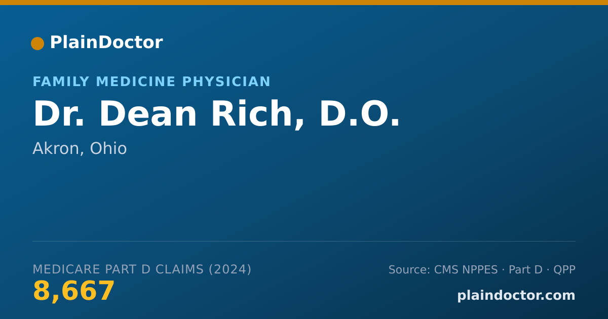 Shareable card for Dean Rich, D.O. - Family Medicine Physician, Akron, OH