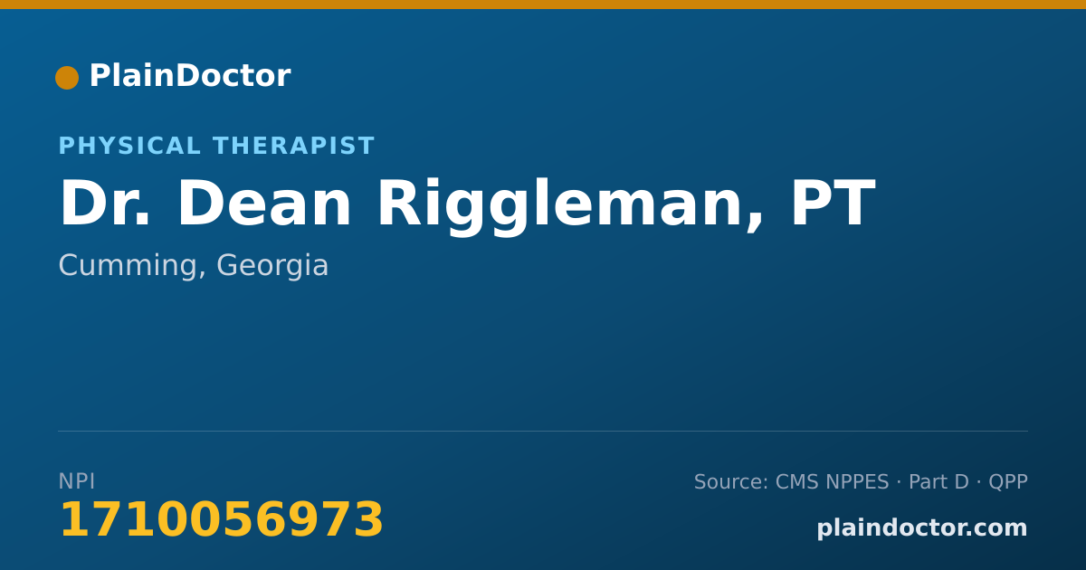 Shareable card for Dean Riggleman, PT - Physical Therapist, Cumming, GA