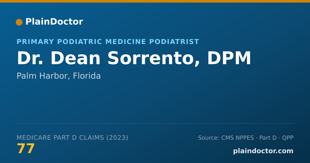Shareable card for Dean Sorrento, DPM - Primary Podiatric Medicine Podiatrist, Palm Harbor, FL