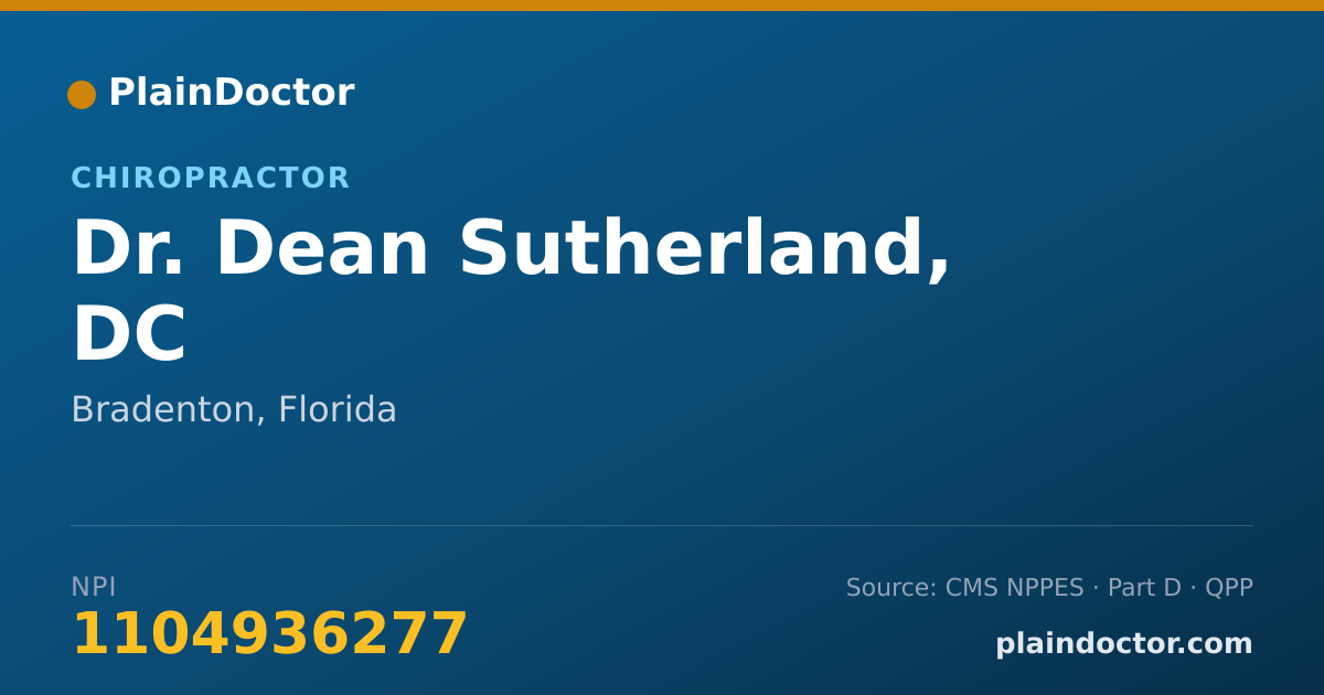 Shareable card for Dean Sutherland, DC - Chiropractor, Bradenton, FL