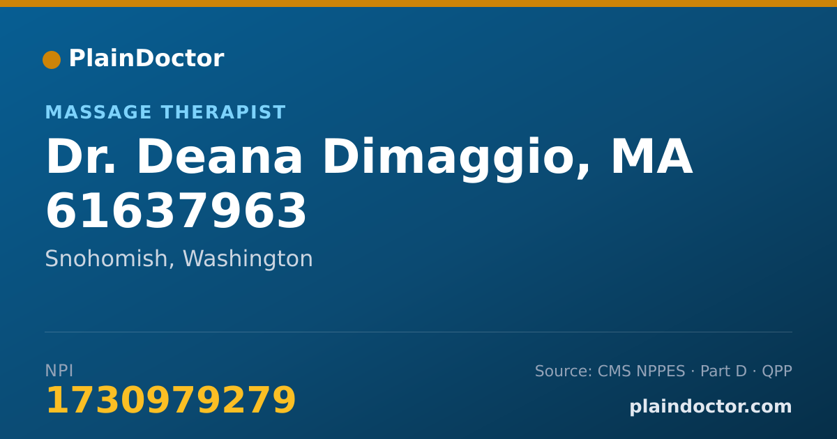 Shareable card for Deana Dimaggio, MA 61637963 - Massage Therapist, Snohomish, WA