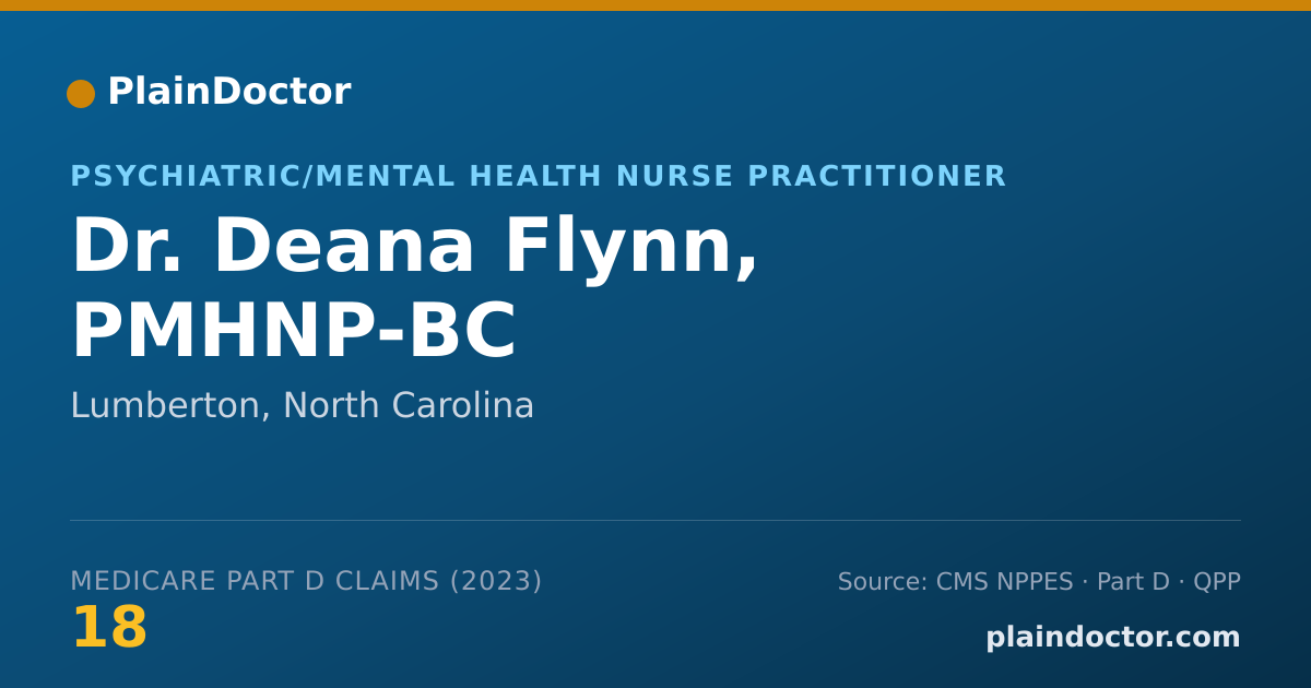 Shareable card for Deana Flynn, PMHNP-BC - Psychiatric/Mental Health Nurse Practitioner, Lumberton, NC