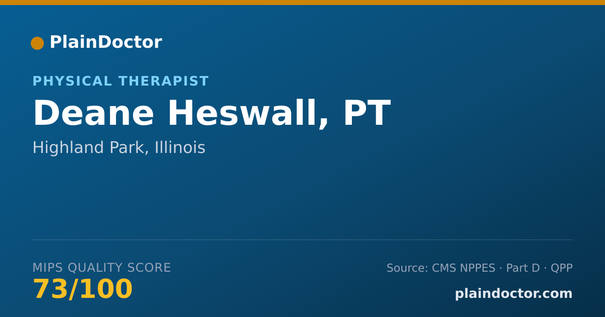 Shareable card for Deane Heswall, PT - Physical Therapist, Highland Park, IL