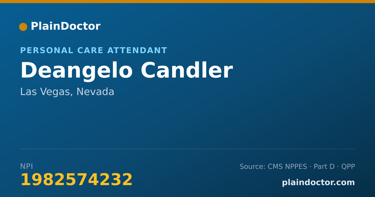Shareable card for Deangelo Candler - Personal Care Attendant, Las Vegas, NV