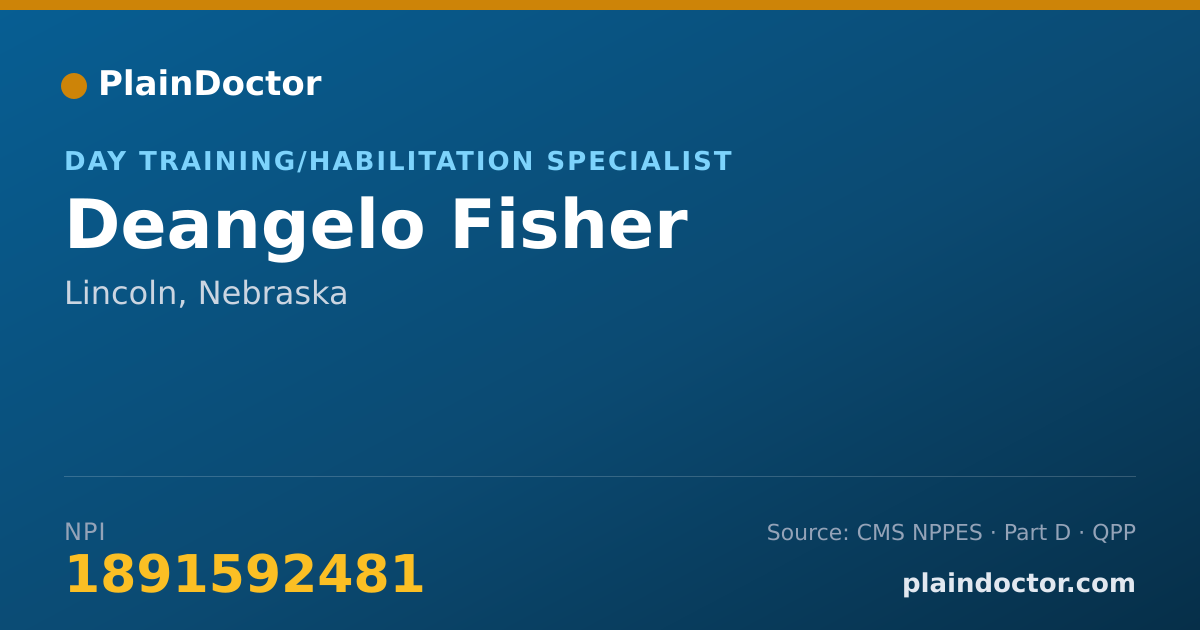 Shareable card for Deangelo Fisher - Day Training/Habilitation Specialist, Lincoln, NE