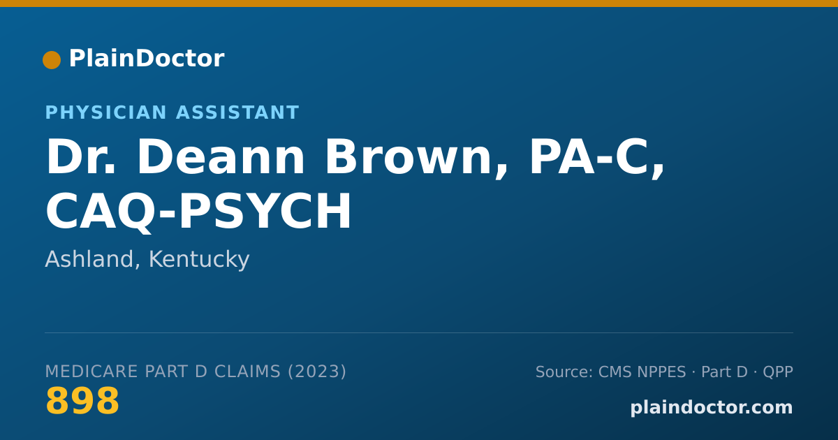 Shareable card for Deann Brown, PA-C, CAQ-PSYCH - Physician Assistant, Ashland, KY