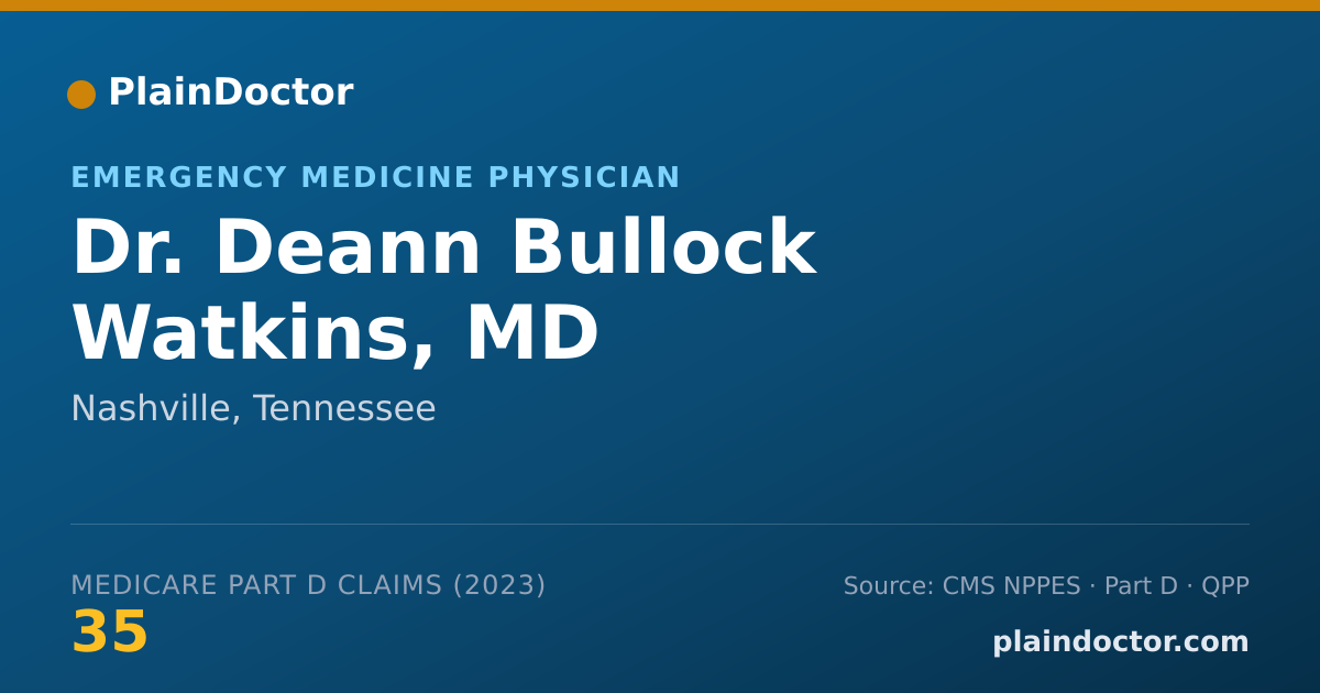 Shareable card for Deann Bullock Watkins, MD - Emergency Medicine Physician, Nashville, TN