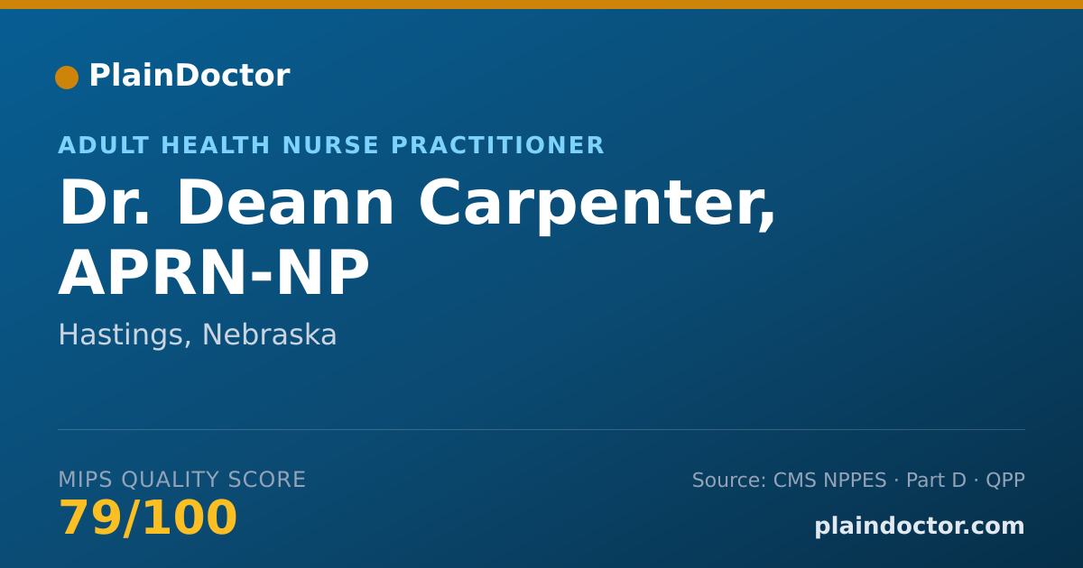 Shareable card for Deann Carpenter, APRN-NP - Adult Health Nurse Practitioner, Hastings, NE