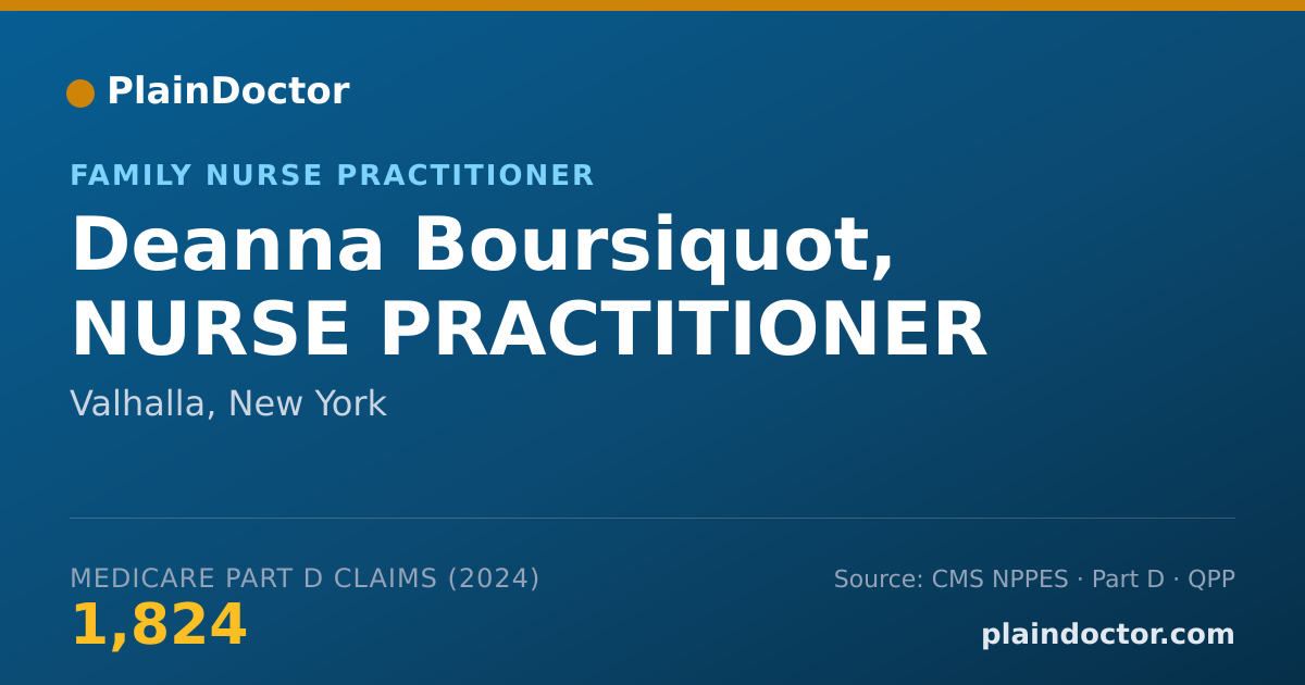 Shareable card for Deanna Boursiquot, NURSE PRACTITIONER - Family Nurse Practitioner, Valhalla, NY