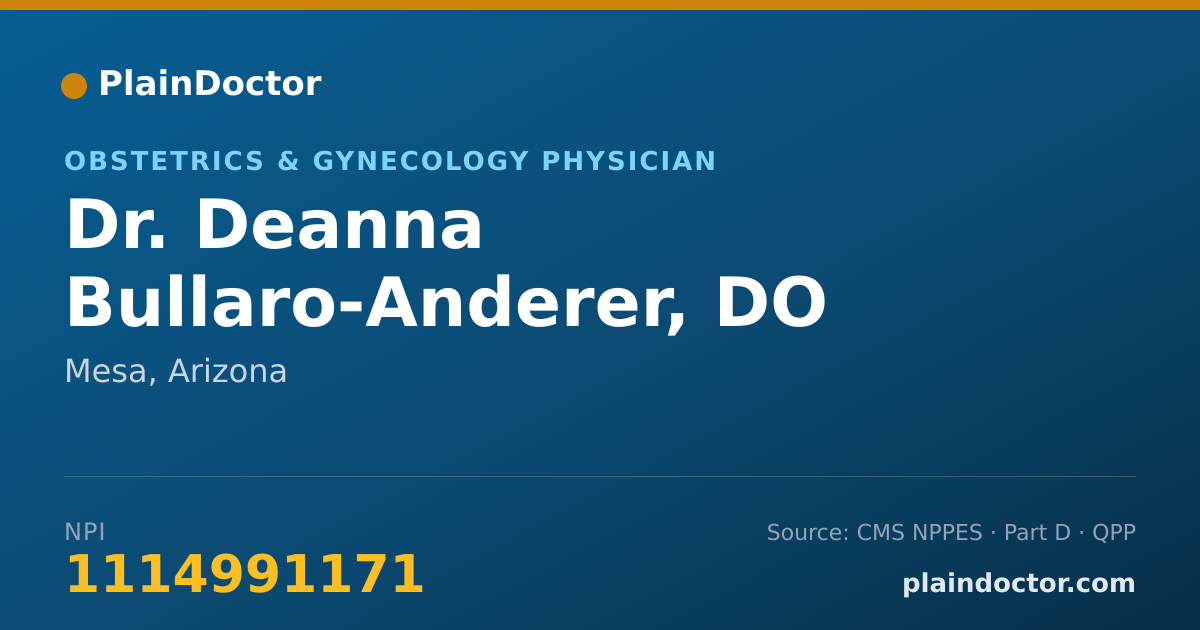 Shareable card for Deanna Bullaro-Anderer, DO - Obstetrics & Gynecology Physician, Mesa, AZ