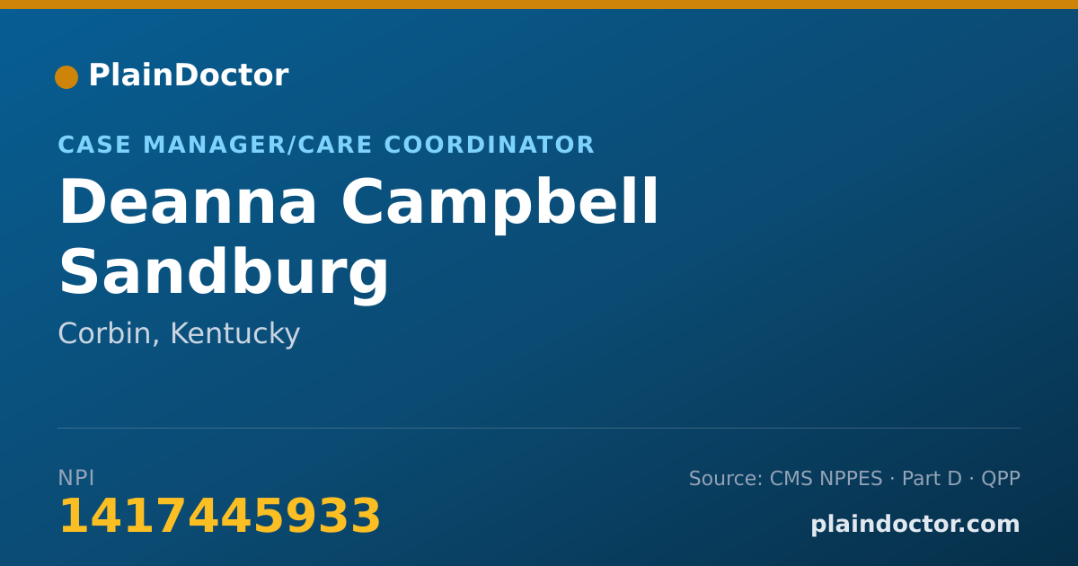 Shareable card for Deanna Campbell Sandburg - Case Manager/Care Coordinator, Corbin, KY