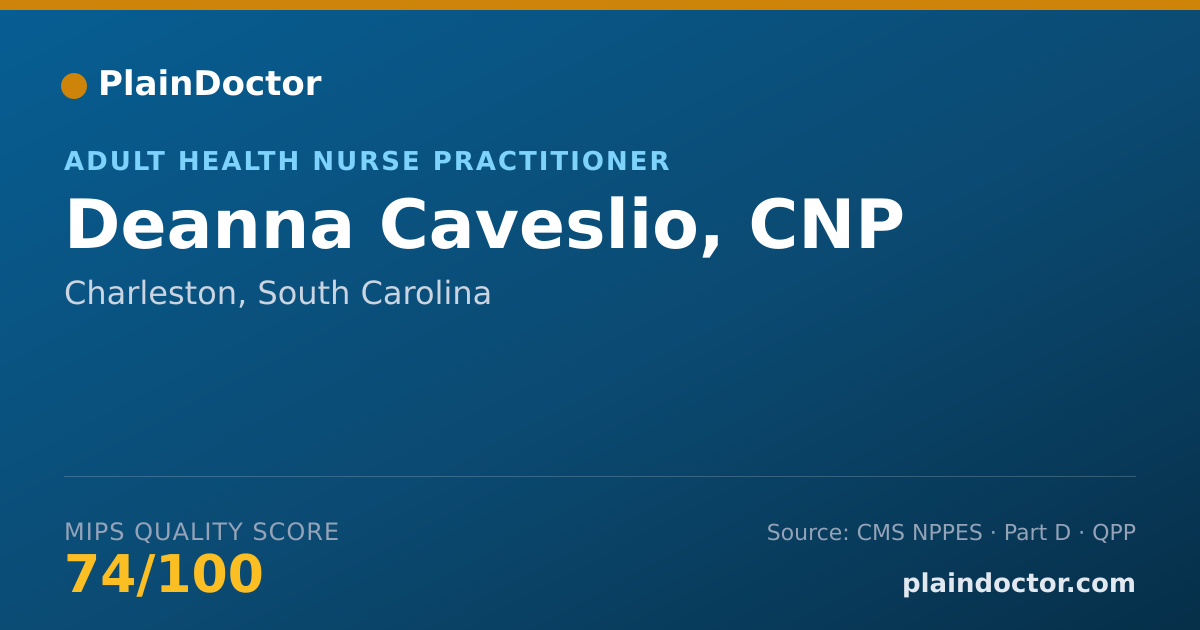 Shareable card for Deanna Caveslio, CNP - Adult Health Nurse Practitioner, Charleston, SC