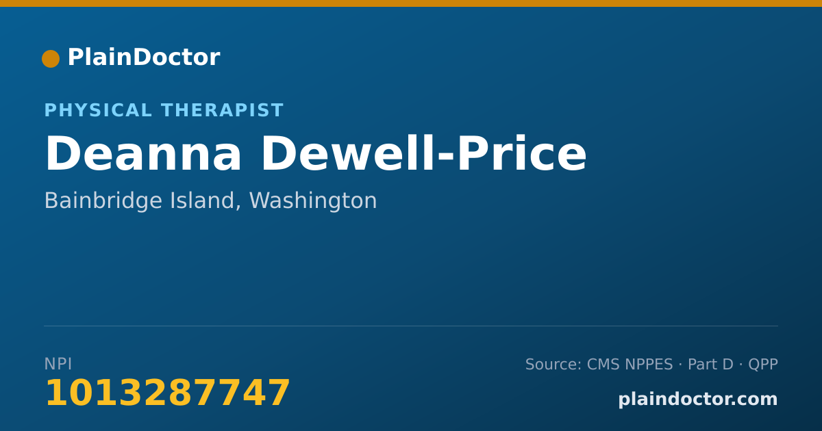 Shareable card for Deanna Dewell-Price - Physical Therapist, Bainbridge Island, WA