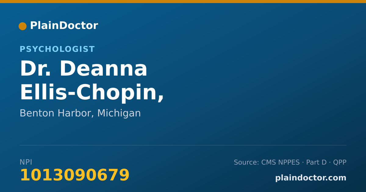 Shareable card for Deanna Ellis-Chopin, PSYCHOLOGIST - Psychologist, Benton Harbor, MI