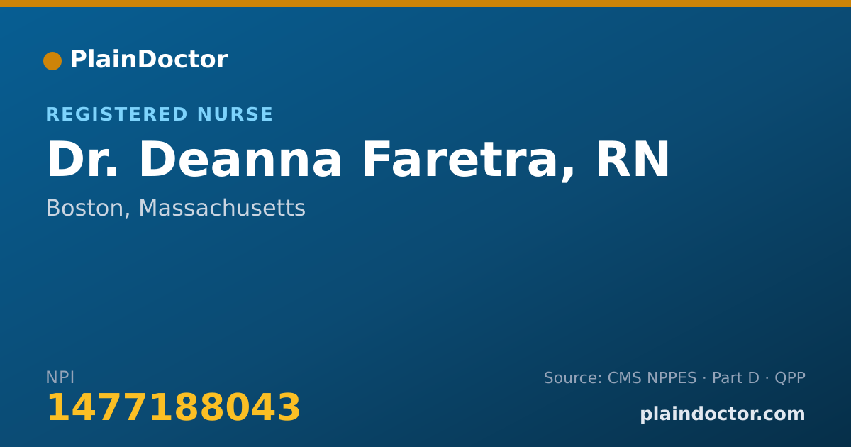 Shareable card for Deanna Faretra, RN - Registered Nurse, Boston, MA