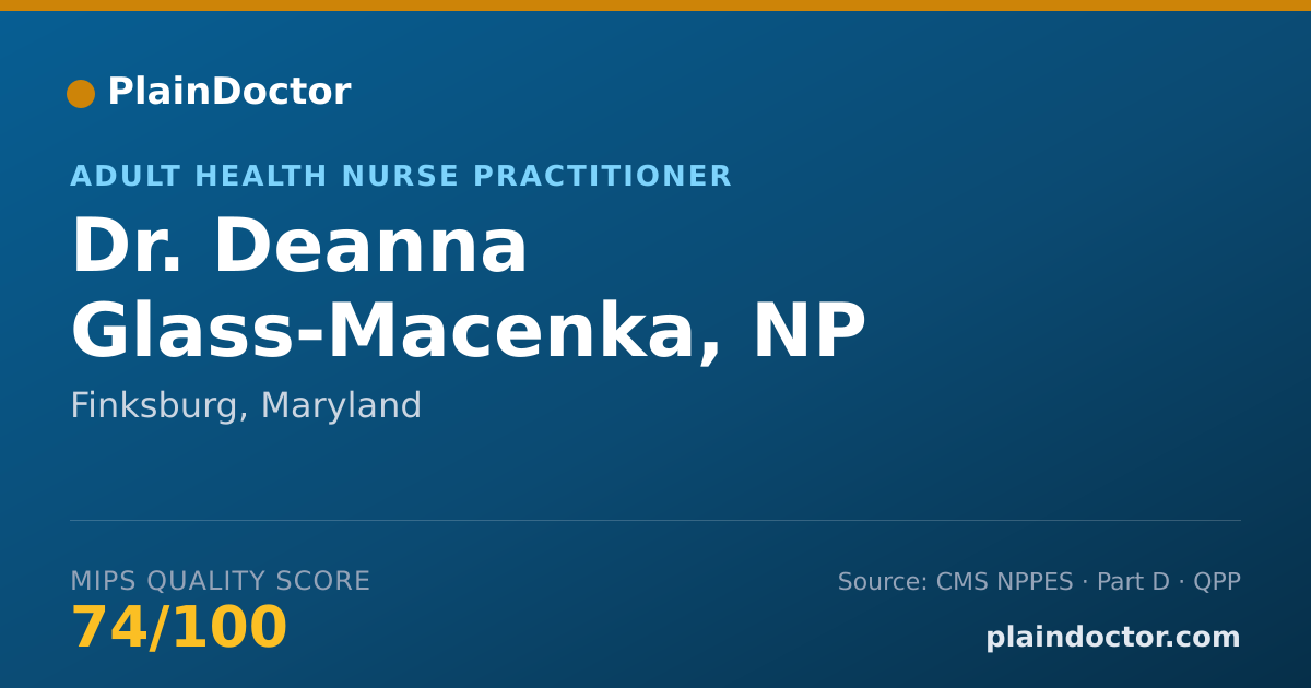 Shareable card for Deanna Glass-Macenka, NP - Adult Health Nurse Practitioner, Finksburg, MD