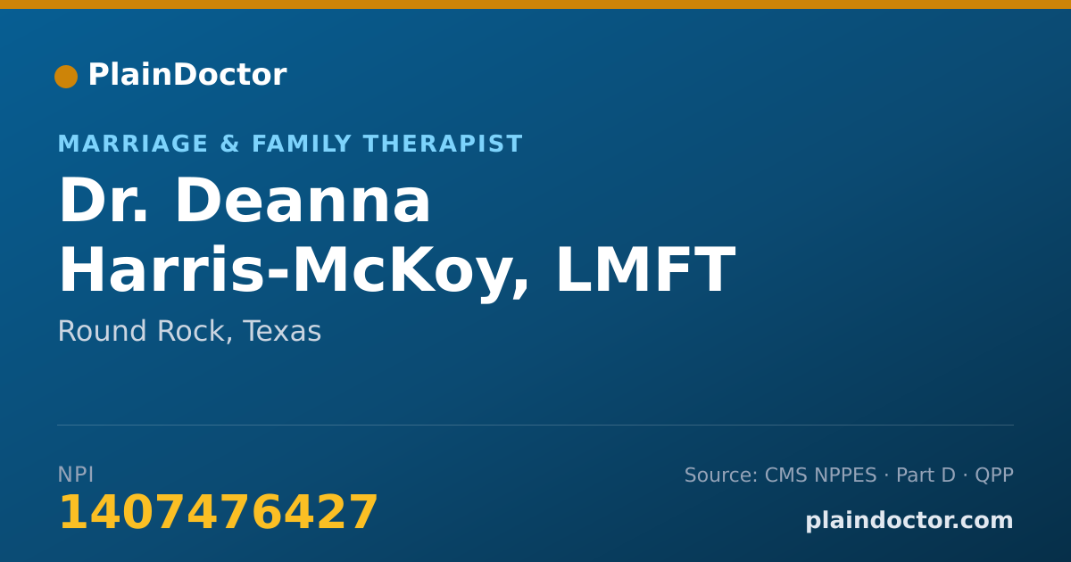 Shareable card for Deanna Harris-McKoy, LMFT - Marriage & Family Therapist, Round Rock, TX