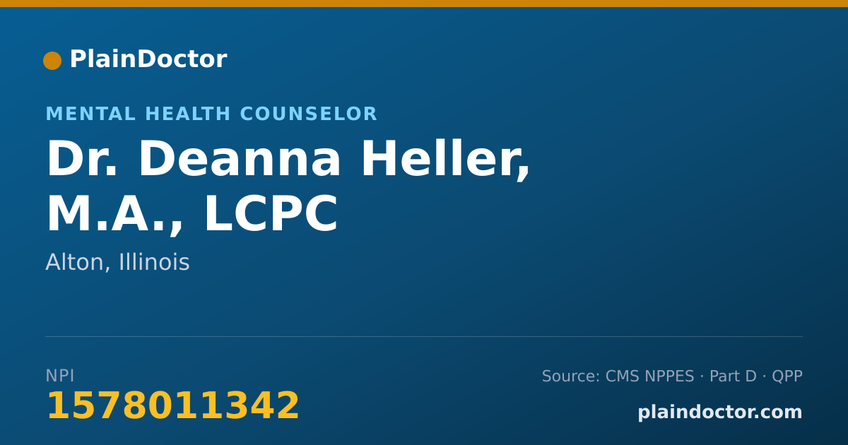 Shareable card for Deanna Heller, M.A., LCPC - Mental Health Counselor, Alton, IL