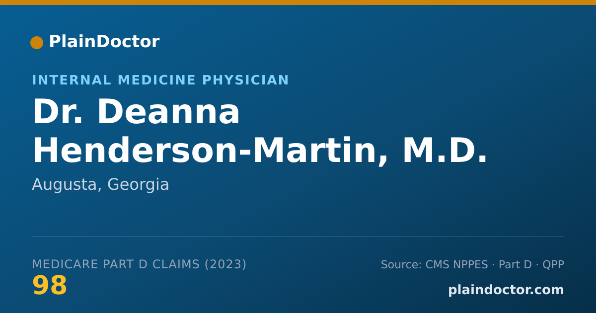 Shareable card for Deanna Henderson-Martin, M.D. - Internal Medicine Physician, Augusta, GA