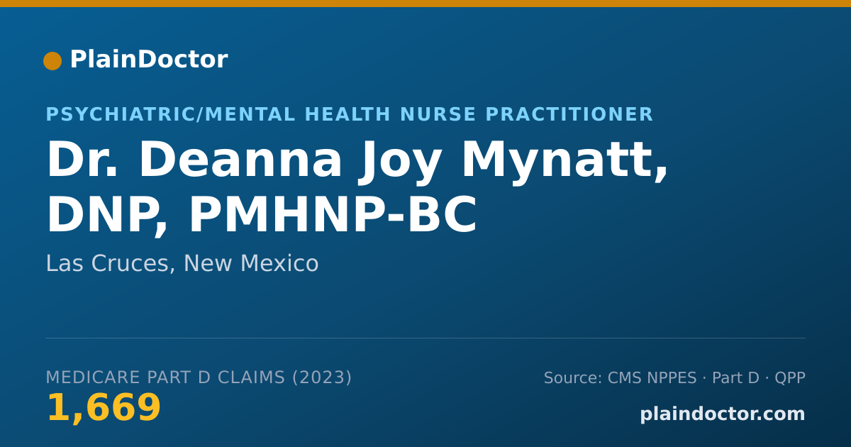 Shareable card for Deanna Joy Mynatt, DNP, PMHNP-BC - Psychiatric/Mental Health Nurse Practitioner, Las Cruces, NM
