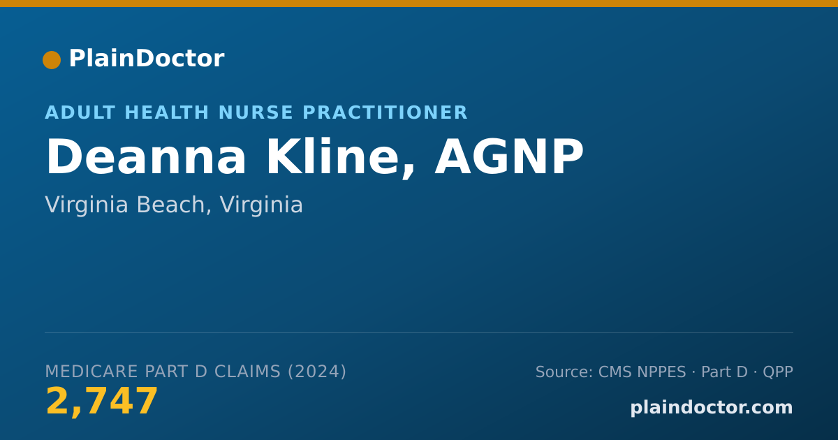 Shareable card for Deanna Kline, AGNP - Adult Health Nurse Practitioner, Virginia Beach, VA