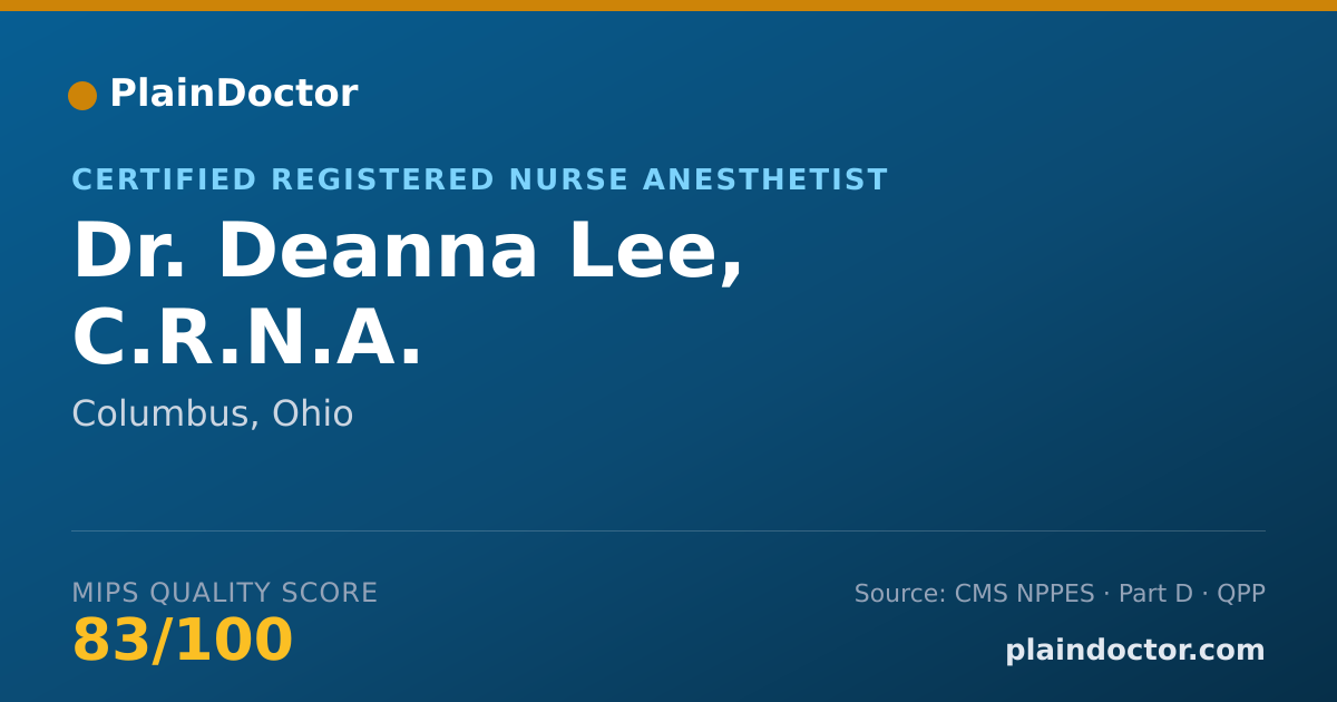 Shareable card for Deanna Lee, C.R.N.A. - Certified Registered Nurse Anesthetist, Columbus, OH
