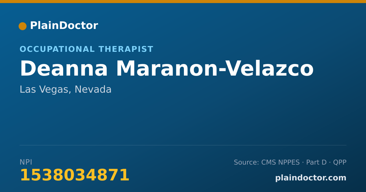 Shareable card for Deanna Maranon-Velazco - Occupational Therapist, Las Vegas, NV