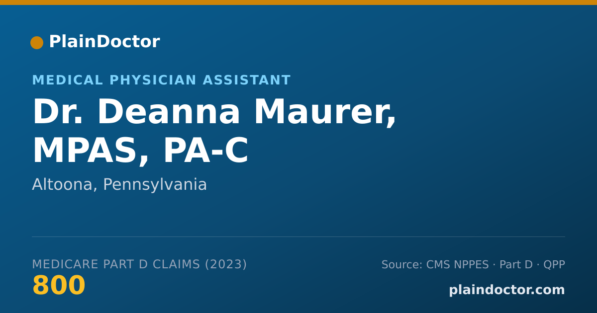 Shareable card for Deanna Maurer, MPAS, PA-C - Medical Physician Assistant, Altoona, PA