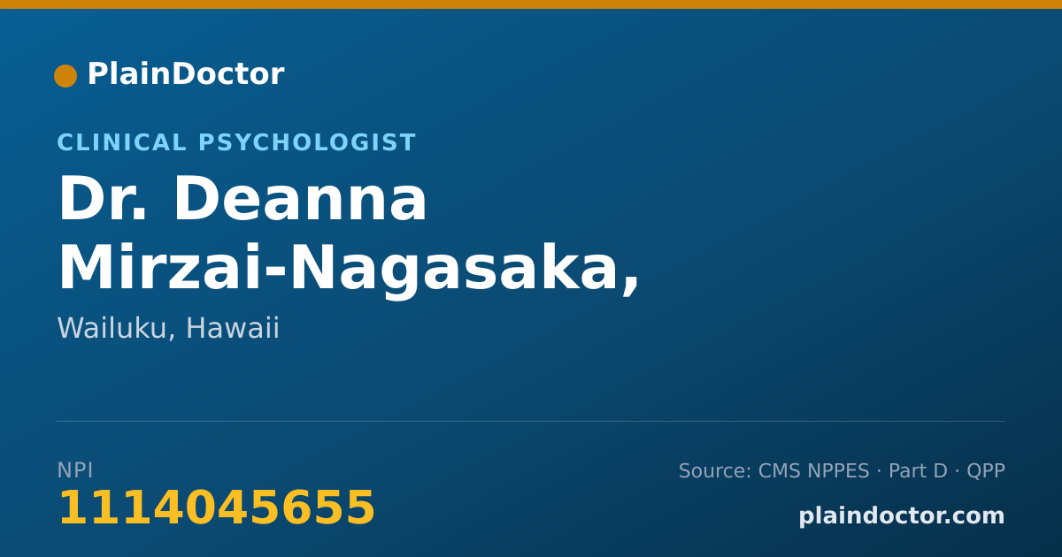 Shareable card for Deanna Mirzai-Nagasaka, PSY.D. - Clinical Psychologist, Wailuku, HI