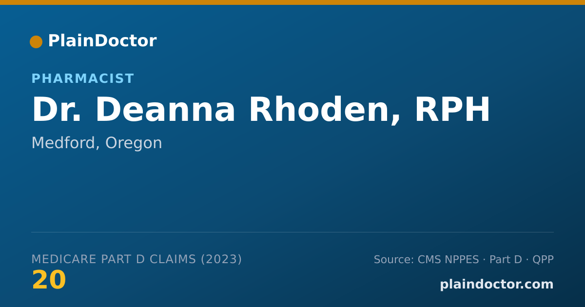 Shareable card for Deanna Rhoden, RPH - Pharmacist, Medford, OR