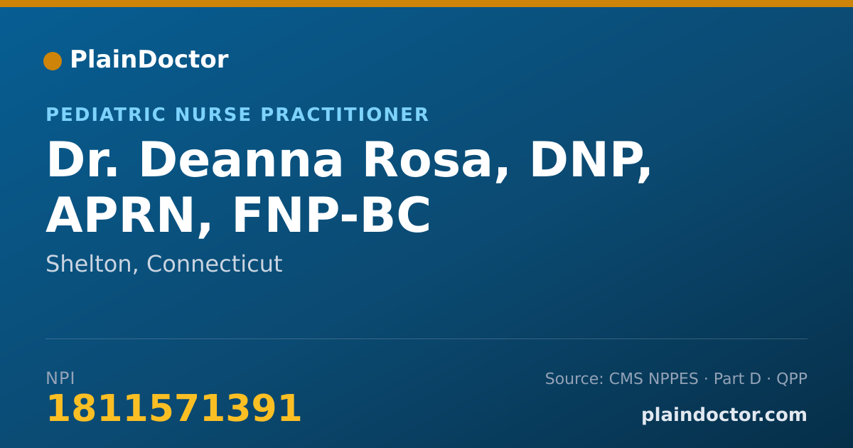 Shareable card for Deanna Rosa, DNP, APRN, FNP-BC - Pediatric Nurse Practitioner, Shelton, CT