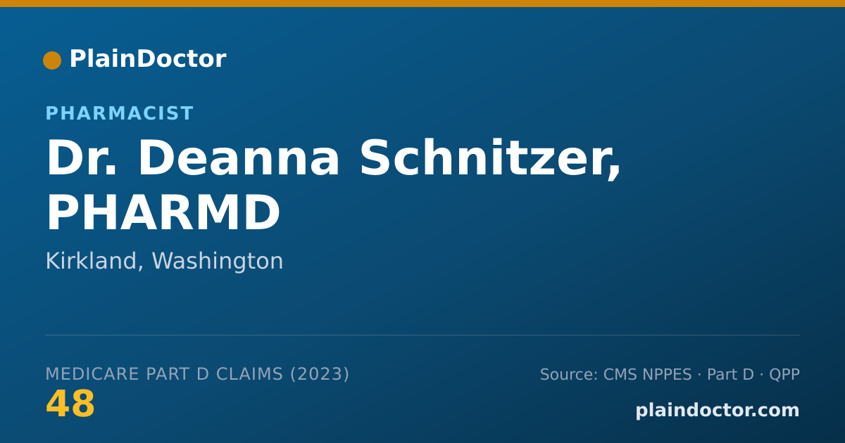 Shareable card for Deanna Schnitzer, PHARMD - Pharmacist, Kirkland, WA