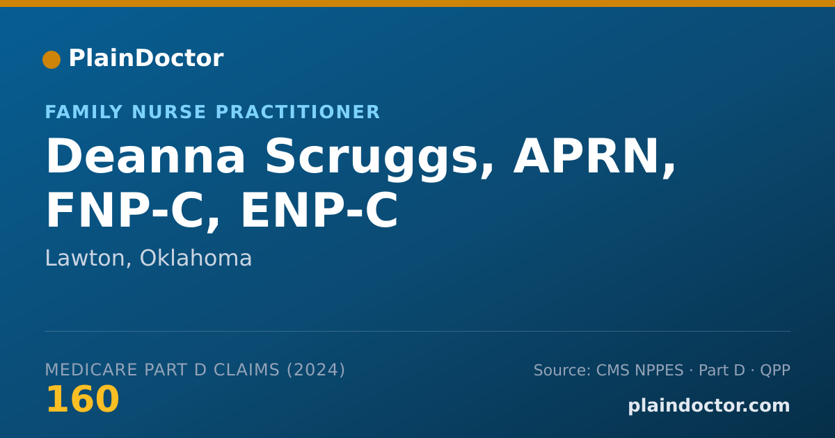 Shareable card for Deanna Scruggs, APRN, FNP-C, ENP-C - Family Nurse Practitioner, Lawton, OK