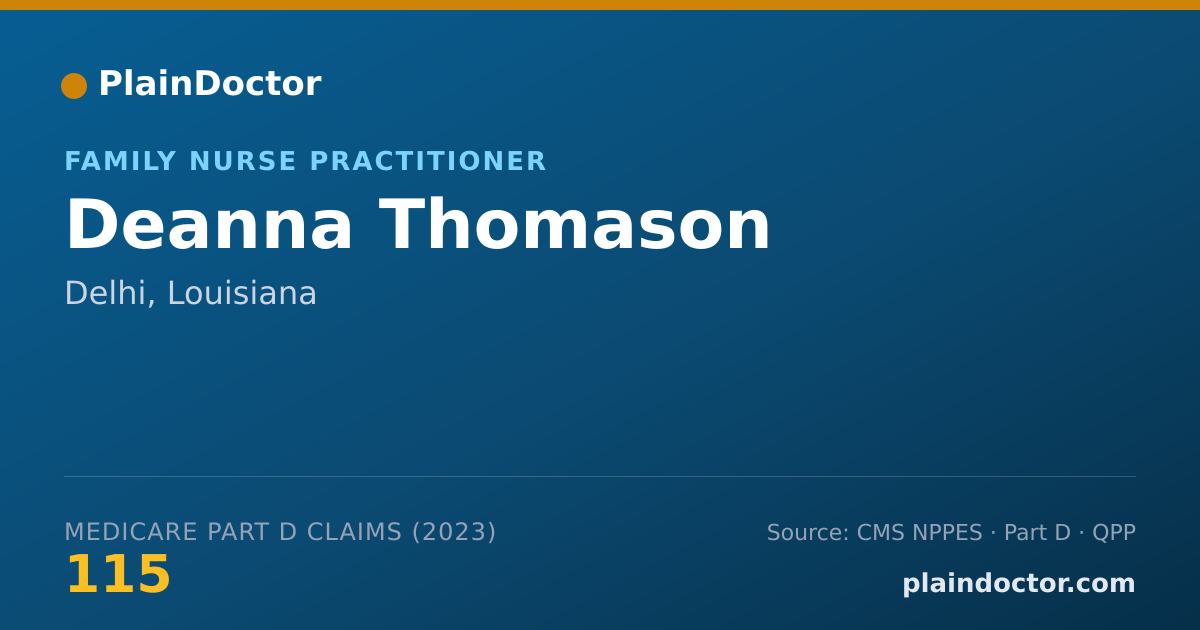 Shareable card for Deanna Thomason - Family Nurse Practitioner, Delhi, LA