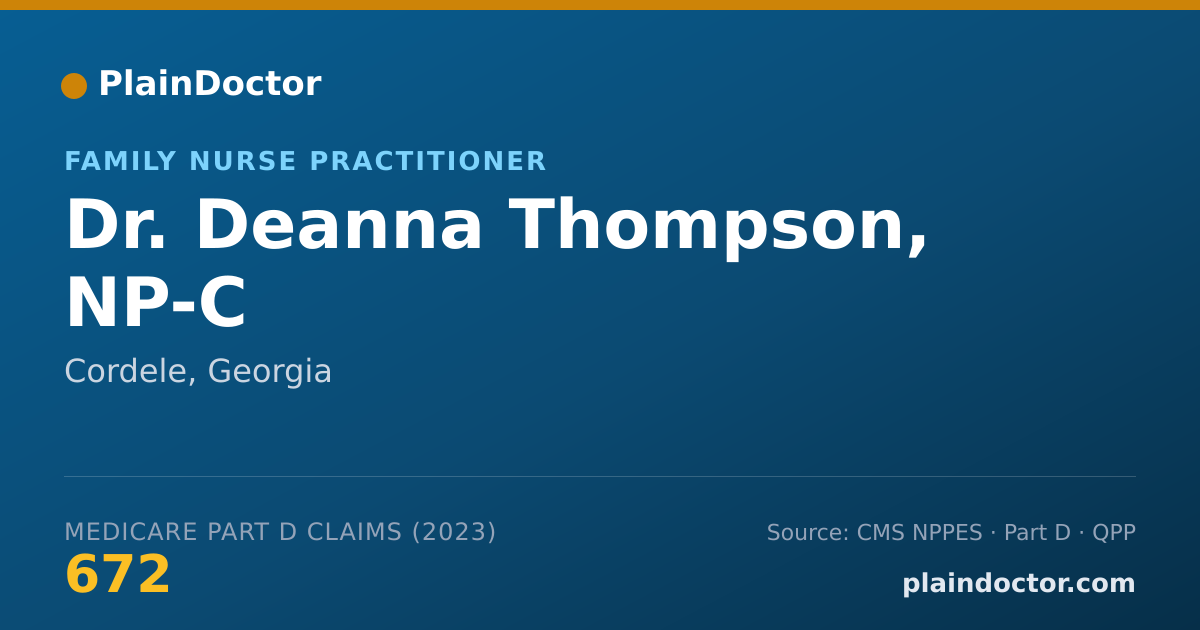 Shareable card for Deanna Thompson, NP-C - Family Nurse Practitioner, Cordele, GA