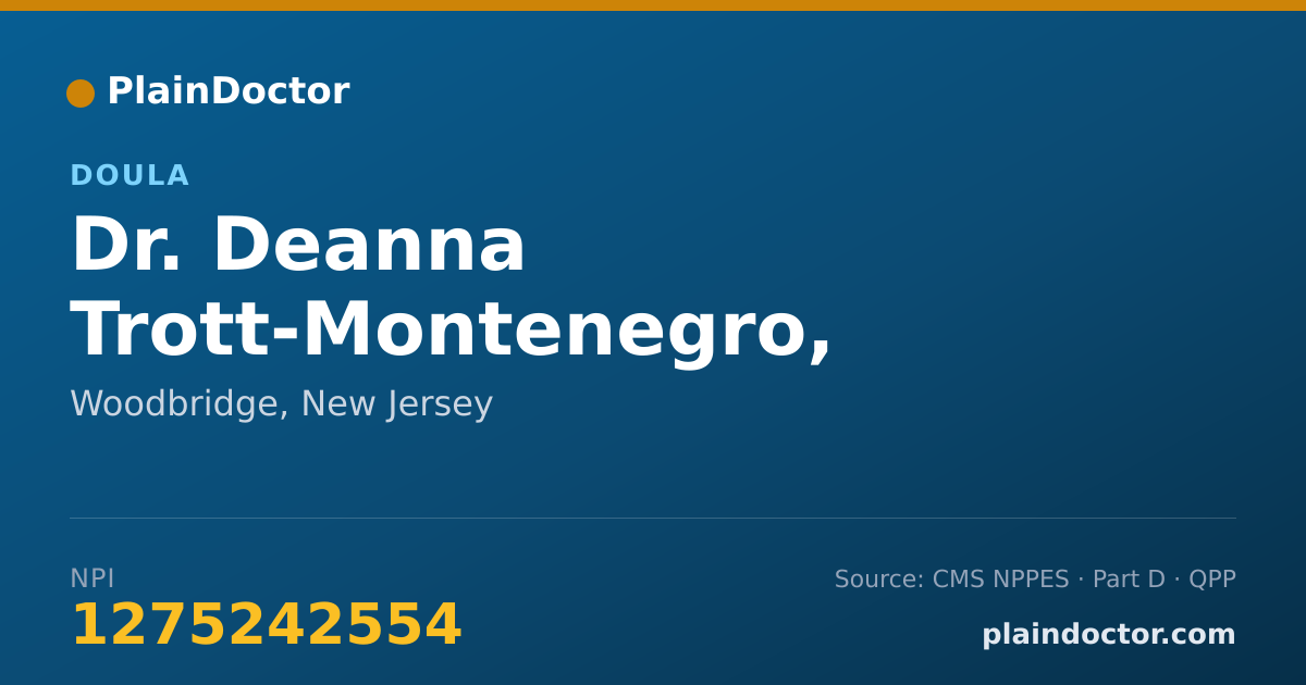 Shareable card for Deanna Trott-Montenegro, DOULA - Doula, Woodbridge, NJ