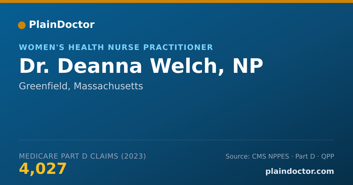 Shareable card for Deanna Welch, NP - Women's Health Nurse Practitioner, Greenfield, MA