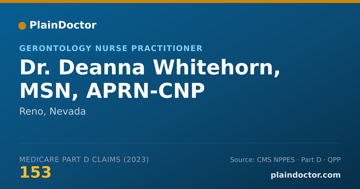 Shareable card for Deanna Whitehorn, MSN, APRN-CNP - Gerontology Nurse Practitioner, Reno, NV