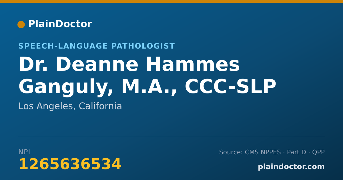 Shareable card for Deanne Hammes Ganguly, M.A., CCC-SLP - Speech-Language Pathologist, Los Angeles, CA