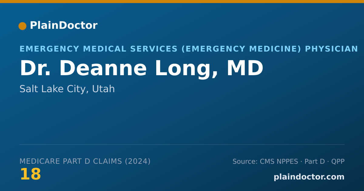 Shareable card for Deanne Long, MD - Emergency Medical Services (Emergency Medicine) Physician, Salt Lake City, UT