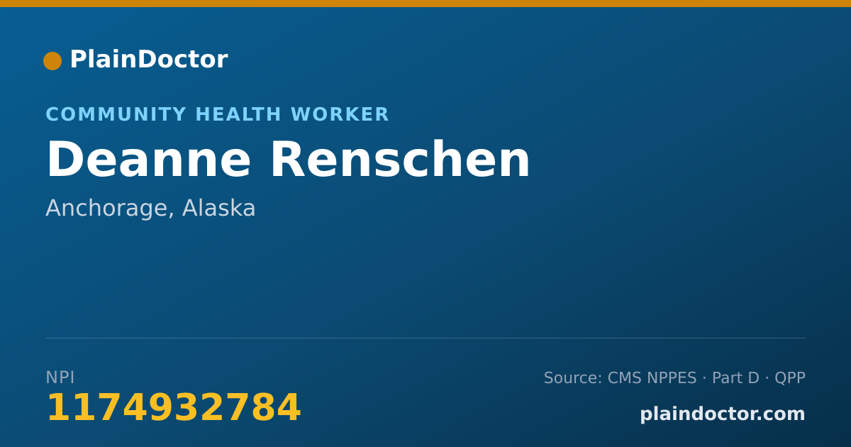 Shareable card for Deanne Renschen - Community Health Worker, Anchorage, AK