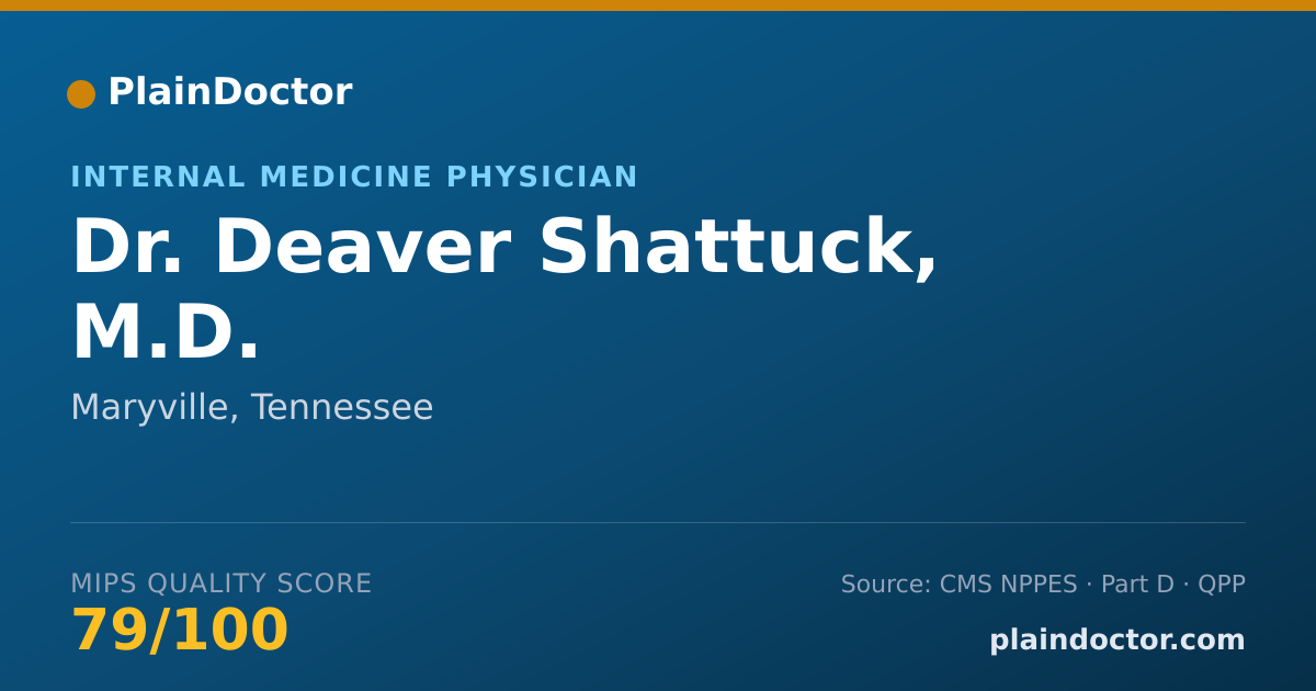 Shareable card for Deaver Shattuck, M.D. - Internal Medicine Physician, Maryville, TN