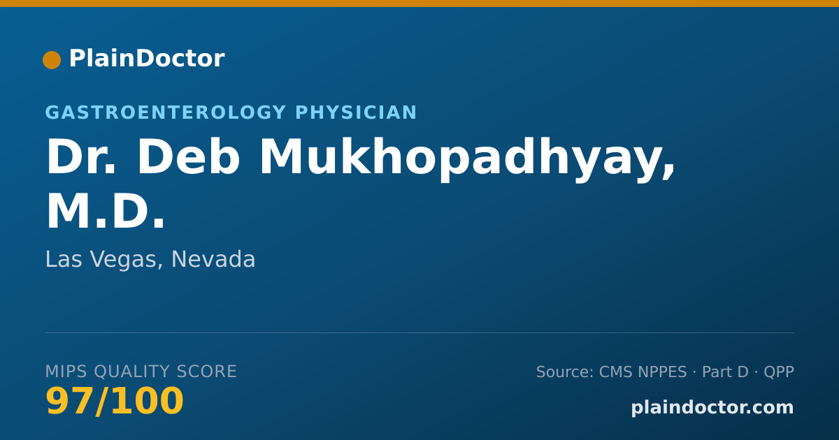 Shareable card for Deb Mukhopadhyay, M.D. - Gastroenterology Physician, Las Vegas, NV