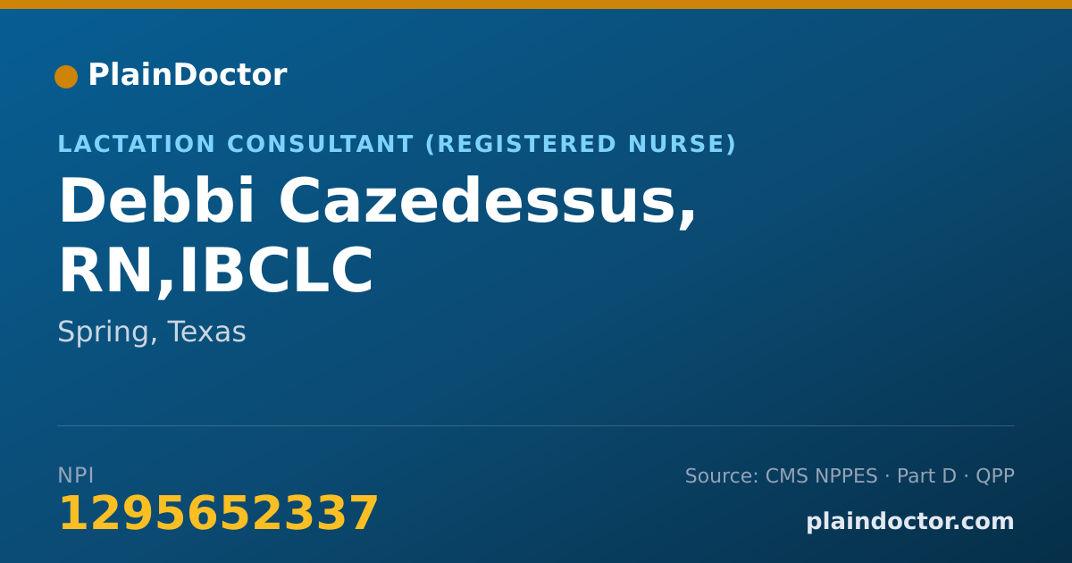 Shareable card for Debbi Cazedessus, RN,IBCLC - Lactation Consultant (Registered Nurse), Spring, TX