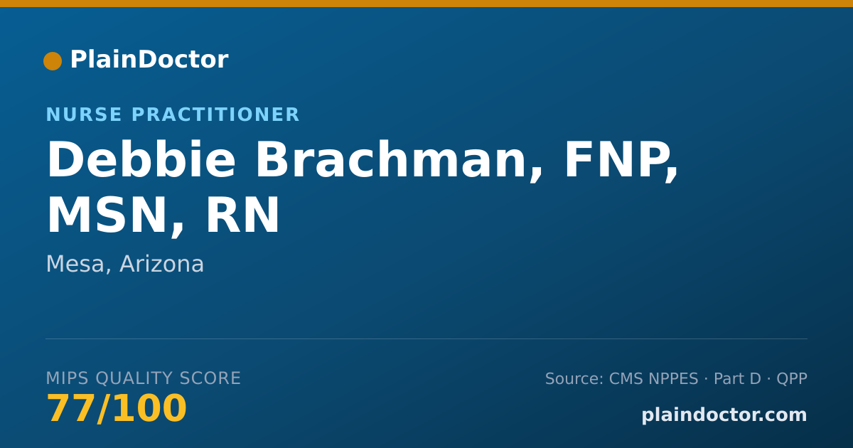 Shareable card for Debbie Brachman, FNP, MSN, RN - Registered Nurse, Mesa, AZ