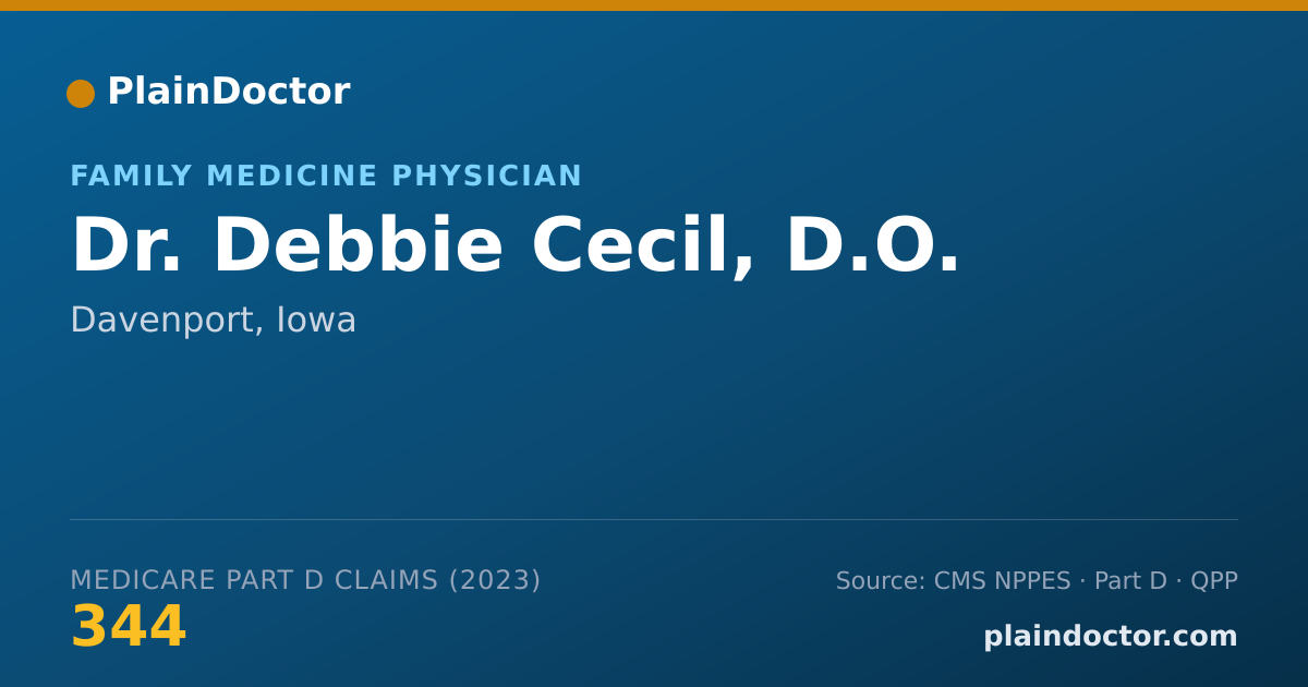 Shareable card for Debbie Cecil, D.O. - Family Medicine Physician, Davenport, IA