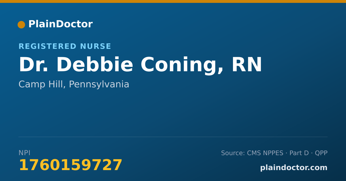 Shareable card for Debbie Coning, RN - Registered Nurse, Camp Hill, PA