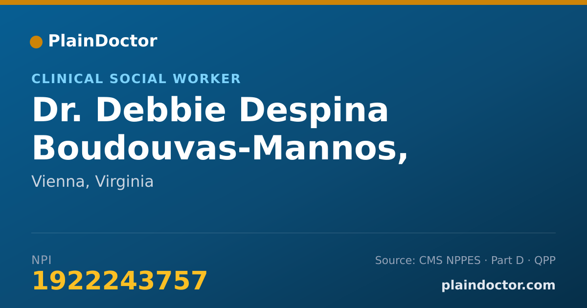 Shareable card for Debbie Despina Boudouvas-Mannos, L.C.S.W. - Clinical Social Worker, Vienna, VA